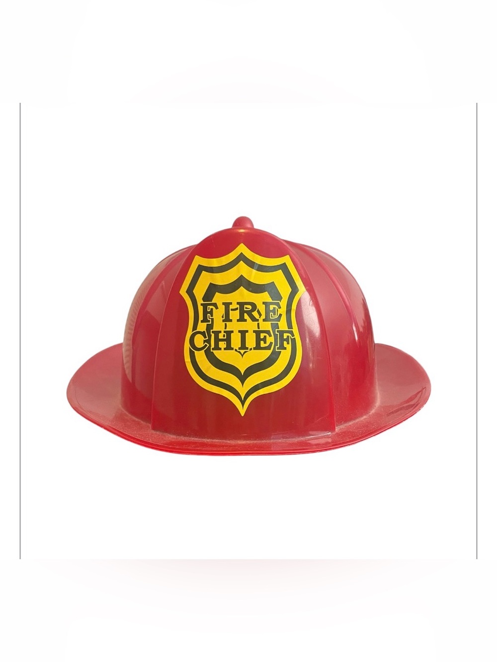Red Plastic Fire Chief Helmet